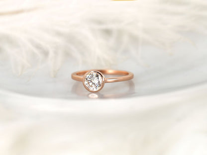 Stunning 0.75 CT Round Moissanite Engagement Ring With Bezel Design 2