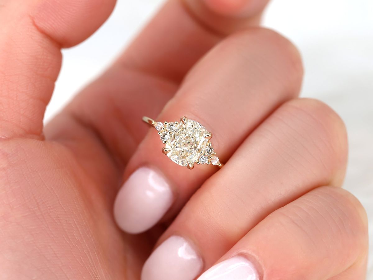 Stunning 2 CT Cushion Moissanite Engagement Ring with Cluster Design 6