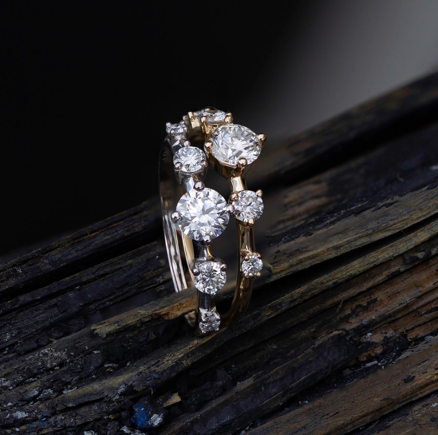 0.80 CT Round Dainty Lab Grown Diamond Wedding Band