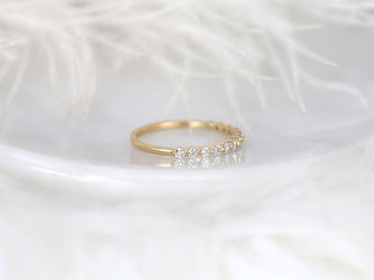 Stunning 0.38 TCW Round Moissanite Stones Half Eternity Wedding Bands 2