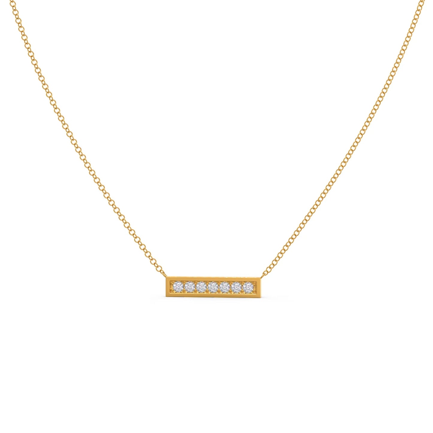 0.30 TCW Round Moissanite Diamond Bar Pendant Necklace in Solid Gold 5