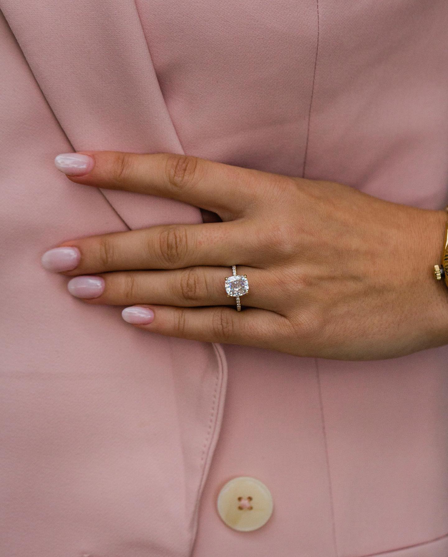 2.80 CT Cushion Pave Moissanite Engagement Ring 2