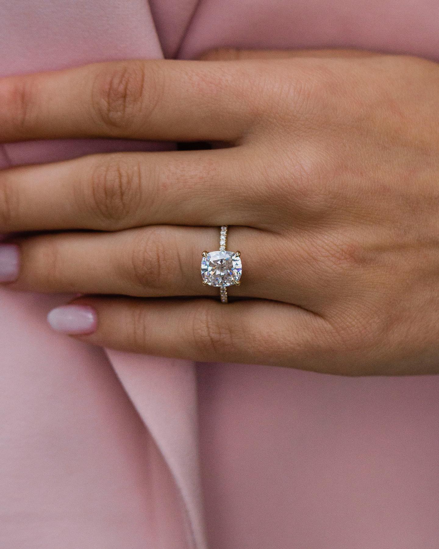 2.80 CT Cushion Pave Moissanite Engagement Ring 3