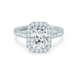 1.20 CT Radiant Halo CVD F/VVS2 Diamond Engagement Ring