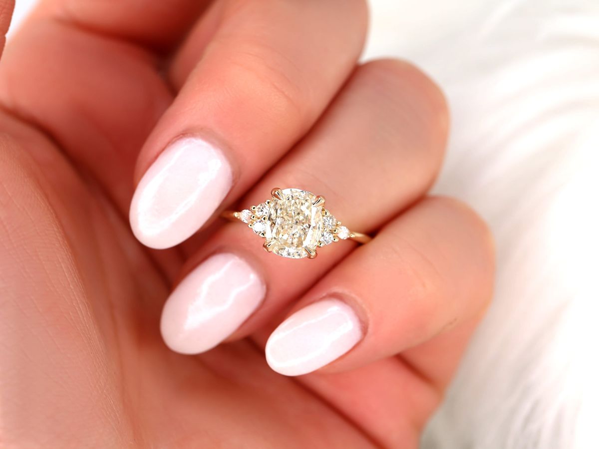 Stunning 2 CT Cushion Moissanite Engagement Ring with Cluster Design 8