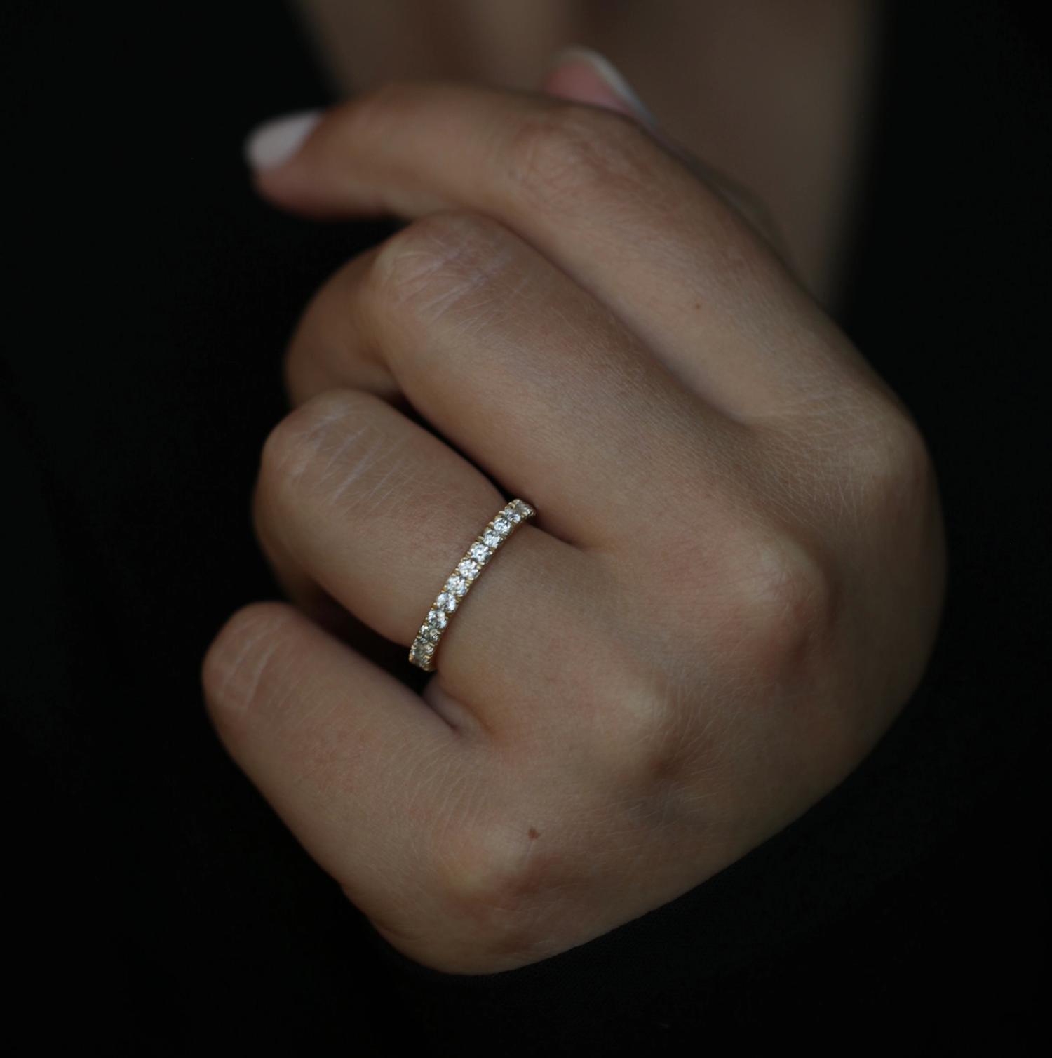 0.55 CT Round Half Eternity CVD EF/VS Diamond Wedding Band 2