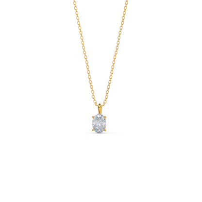 1.0 CT Oval Cut Moissanite Diamond Solitaire Pendant Necklace in Solid Gold 4
