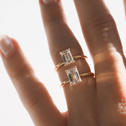 Stunning 1 CT Emerald Moissanite Engagement Ring with Solitaire Design 1