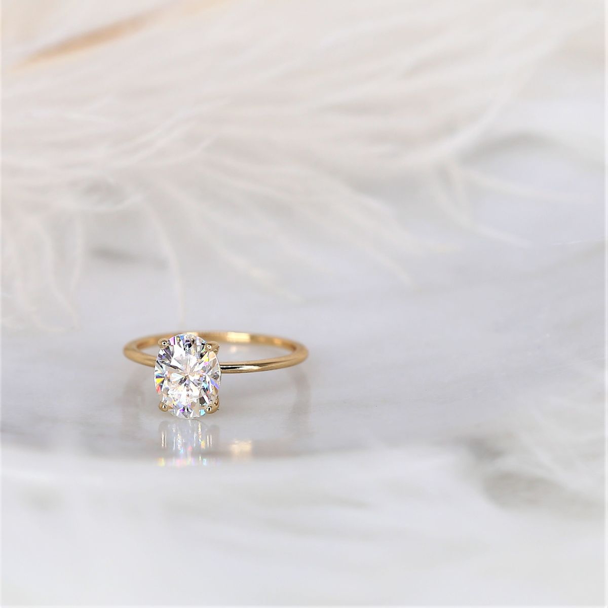 Stunning 2.10 CT Oval Moissanite Engagement Ring with Solitaire Design 3