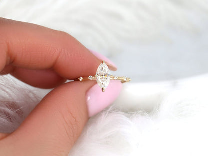 Stunning 1 CT Marquise Moissanite Engagement Ring With Dainty Design 4