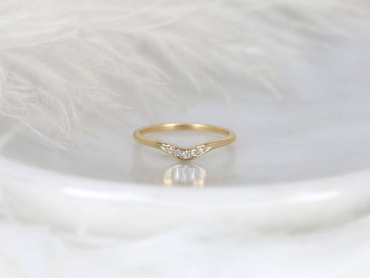 Stunning 0.06 TCW Round Moissanite Stones Curved Wedding Bands 1