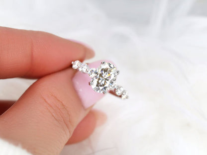 Stunning 2.5 CT Oval Moissanite Engagement Ring with Pave Design 6