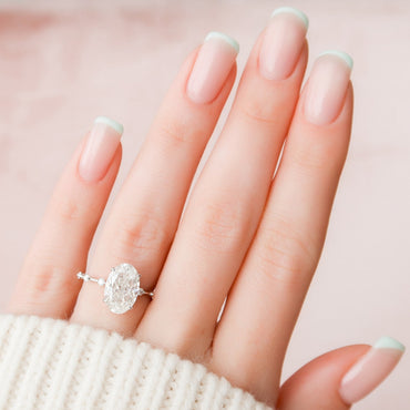 3.5 CT Oval Cut Dainty Moissanite Engagement Ring 2