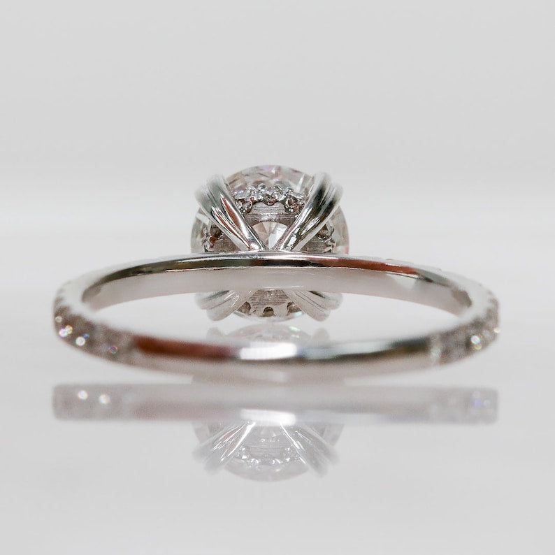 Round Pave Lab Grown Diamond Engagement Ring