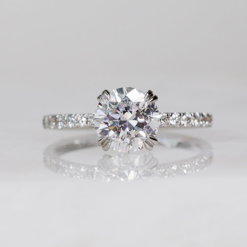 Round Pave Lab Grown Diamond Engagement Ring