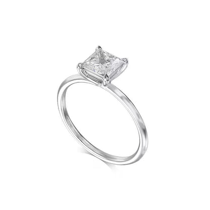 1.0 CT Princess Solitaire CVD E/VS2 Diamond Engagement Ring 4
