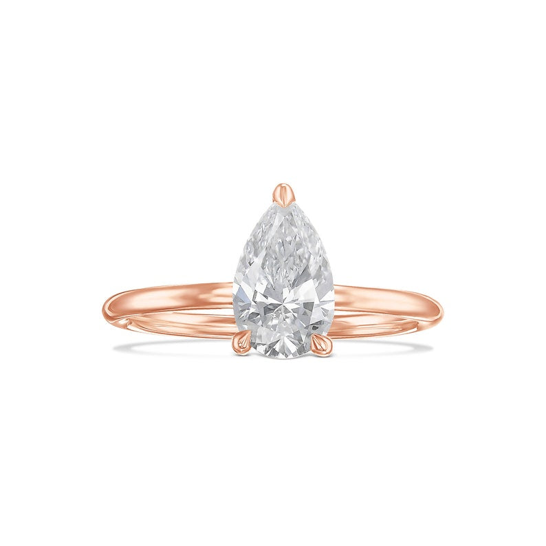Pear Solitaire Lab Grown  Diamond Engagement Ring