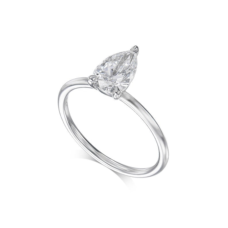 Pear Solitaire Lab Grown  Diamond Engagement Ring