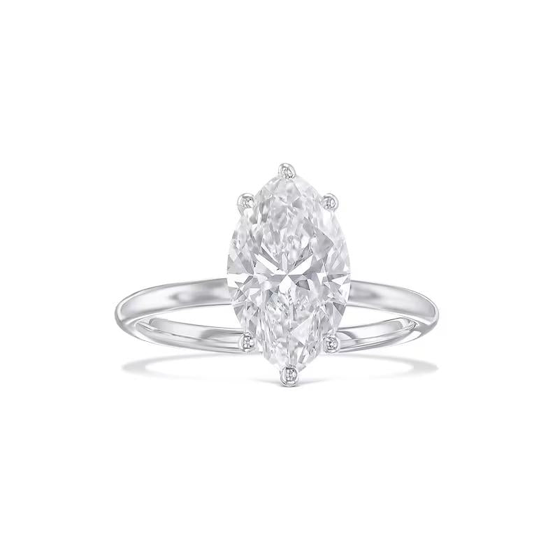 Marquise Solitaire Lab Grown Diamond Engagement Ring