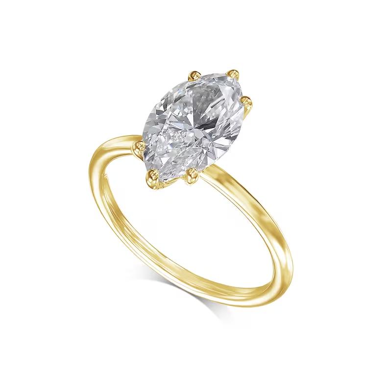 Marquise Solitaire Lab Grown Diamond Engagement Ring