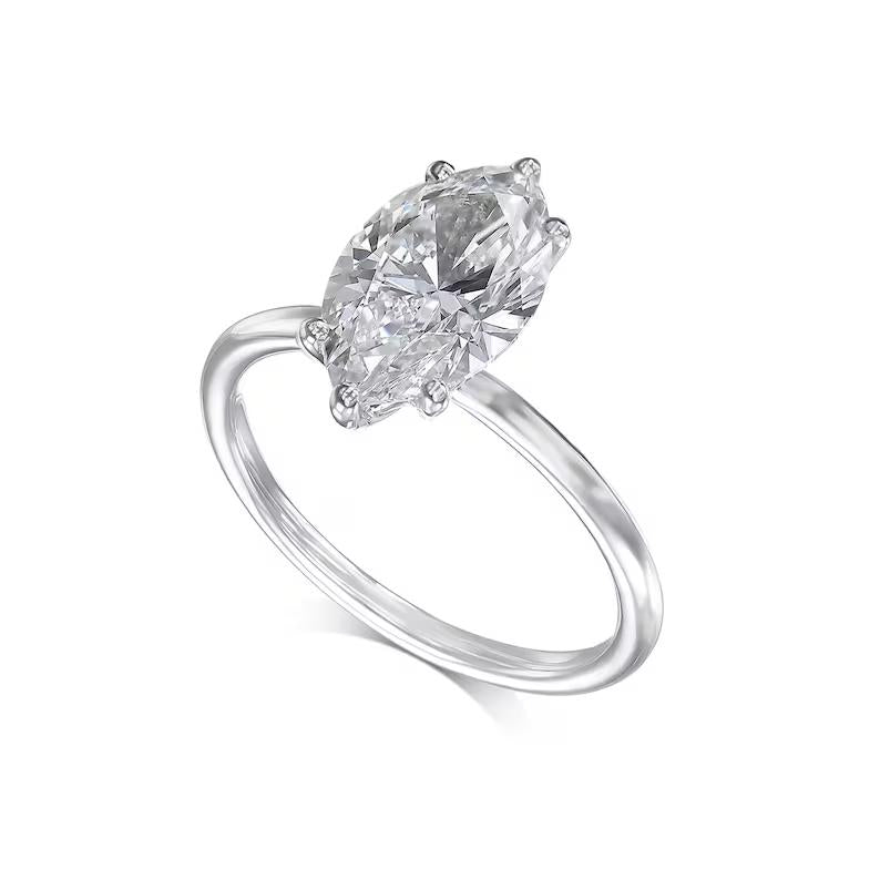 Marquise Solitaire Lab Grown Diamond Engagement Ring