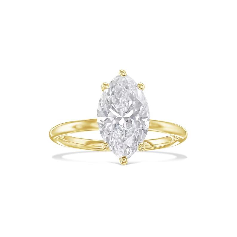 Marquise Solitaire Lab Grown Diamond Engagement Ring