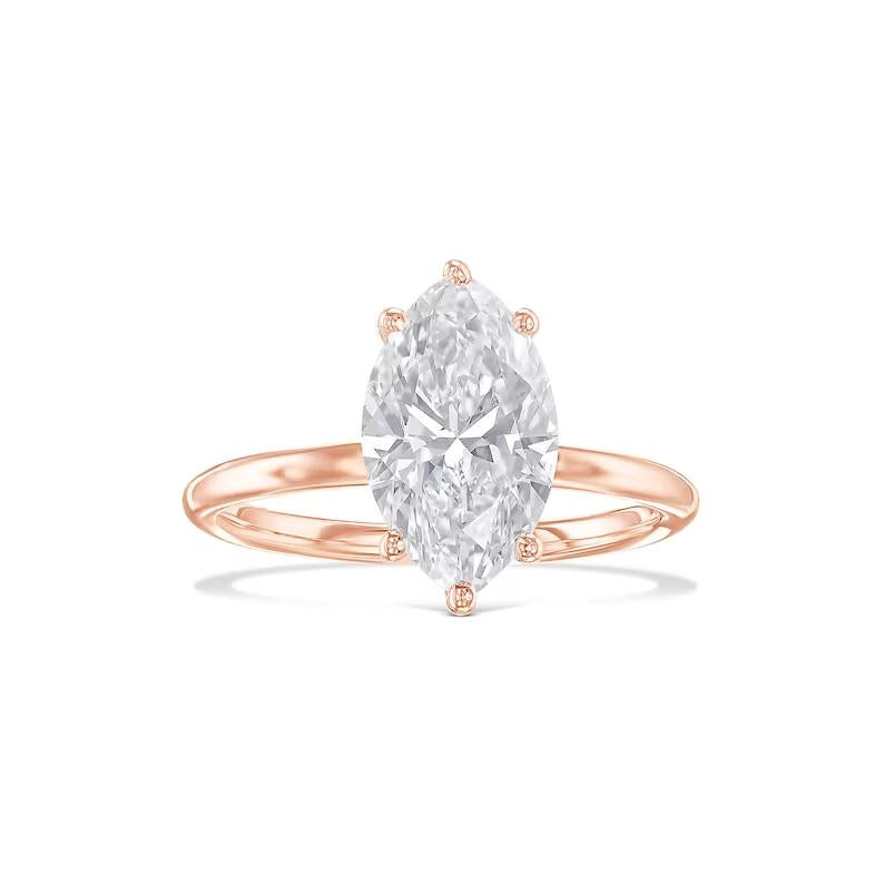 Marquise Solitaire Lab Grown Diamond Engagement Ring