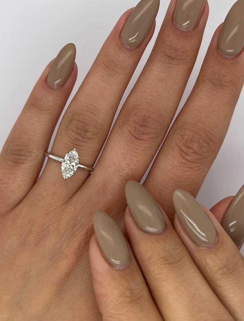 Marquise Solitaire Lab Grown Diamond Engagement Ring