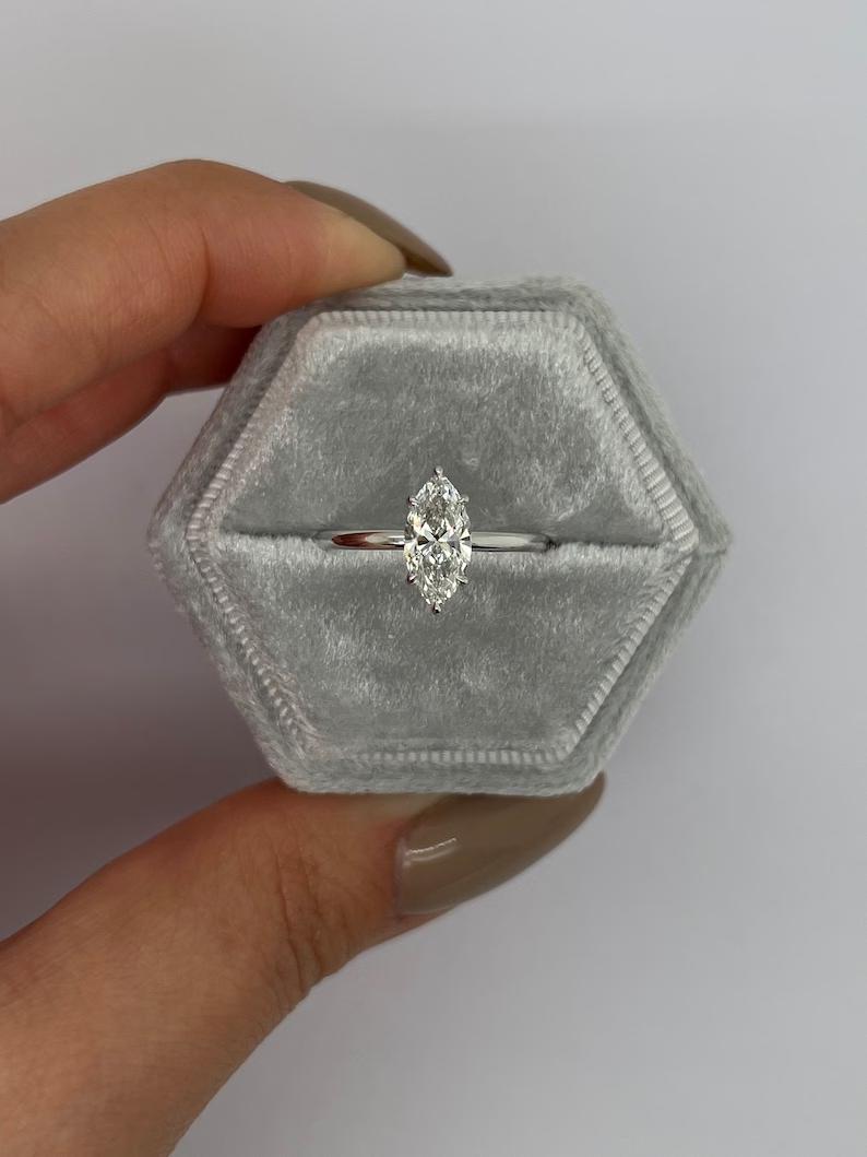 Marquise Solitaire Lab Grown Diamond Engagement Ring