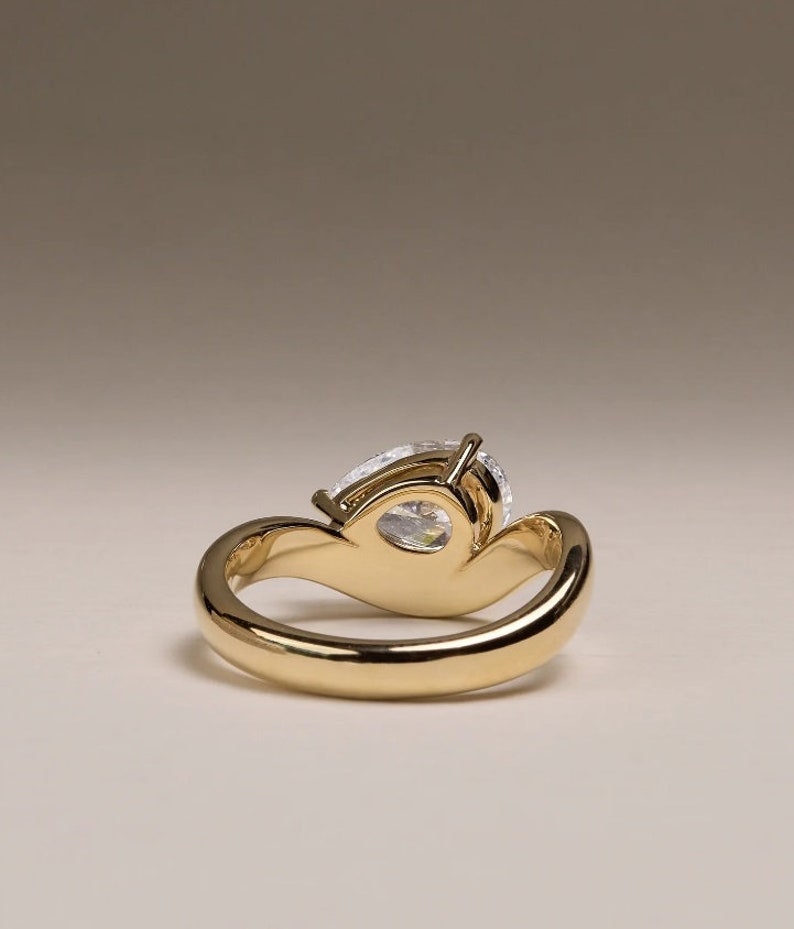 0.50 CT Pear Cut  Solitaire Moissanite Engagement Ring 3