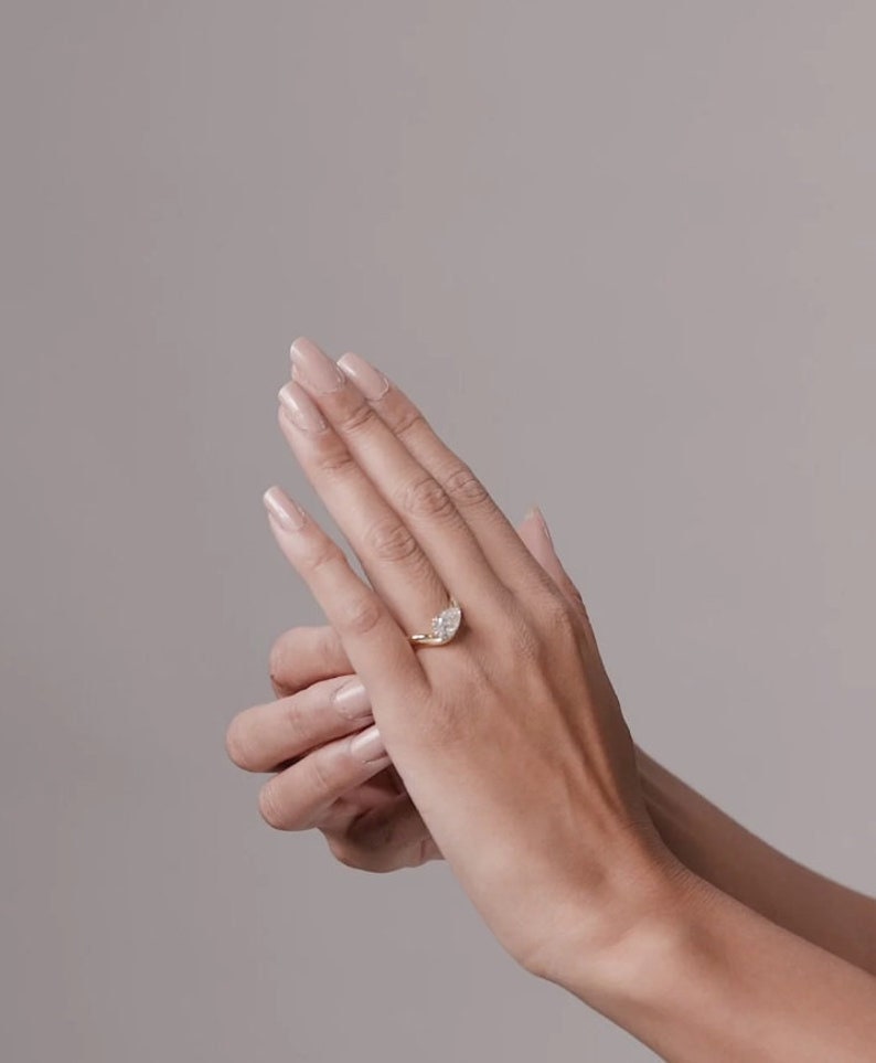 0.50 CT Pear Cut  Solitaire Moissanite Engagement Ring 5