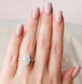 3.5 CT Oval Hidden Halo & Pave Moissanite Engagement Ring 4