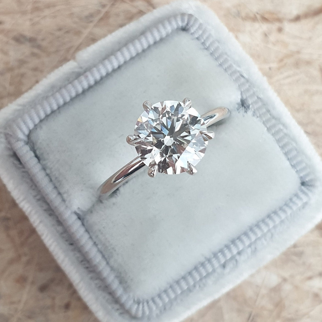 Round Solitaire Lab Grown Diamond Engagement Ring