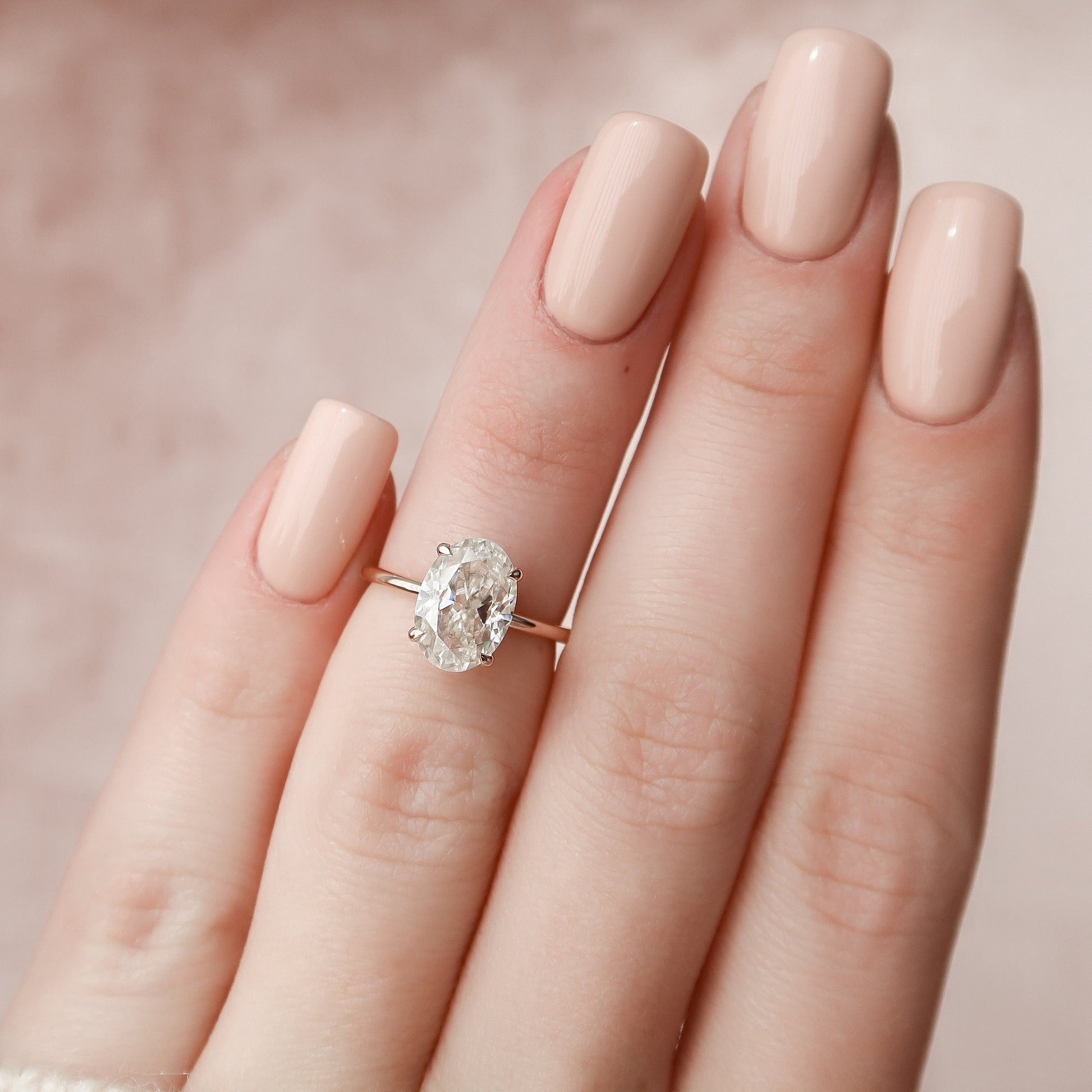 2.0 CT Oval Hidden Halo Moissanite Engagement Ring 6