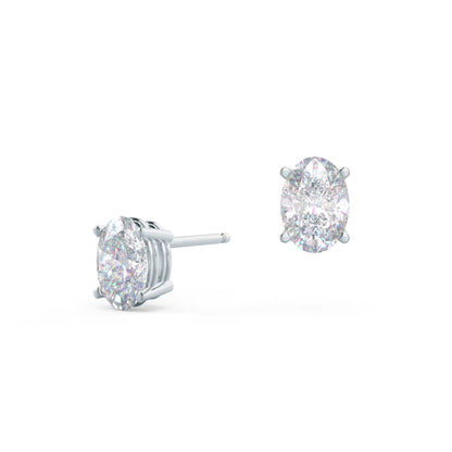 1.50 TCW Oval Shape Moissanite Stud Earrings in Gold 4